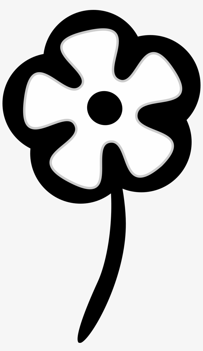 Clip Art Flower Black And White - Flower Cartoon Images Black And White, transparent png download