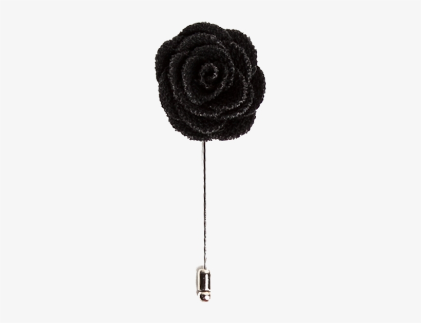 Black Rose Lapel Flower Pin - Necktie, transparent png download