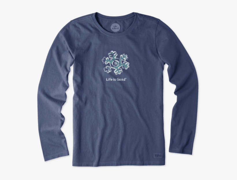 Women's Watercolor Snowflake Long Sleeve Crusher Tee Life Is Good