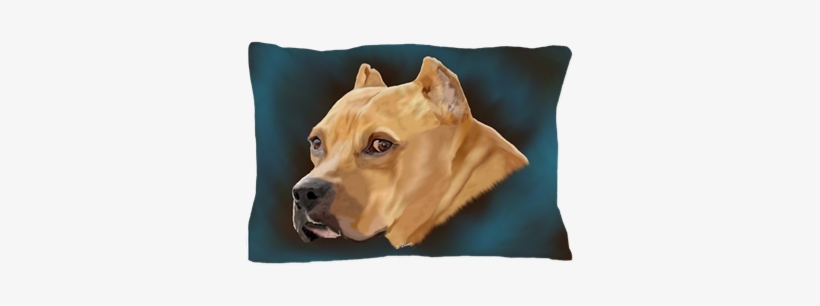 Pitbull Art Portrait Pillow Case - Zazzle Roter Pitbull Hund Poster, transparent png download