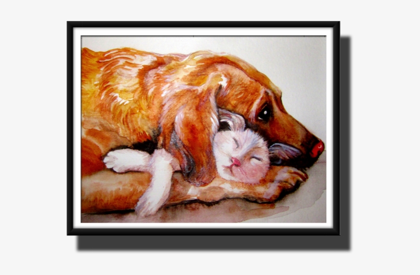 Dog Catnap - Watercolor Painting, transparent png download