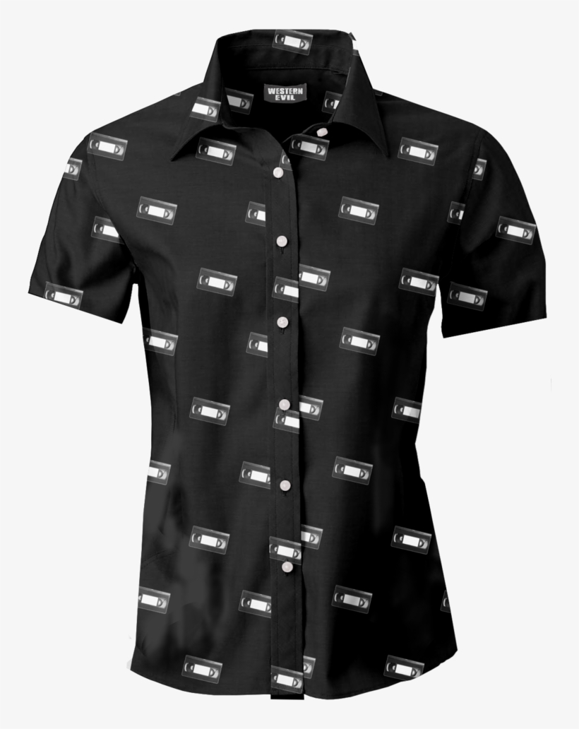 Vhs Tape Men's Button Up Shirt - T-shirt, transparent png download