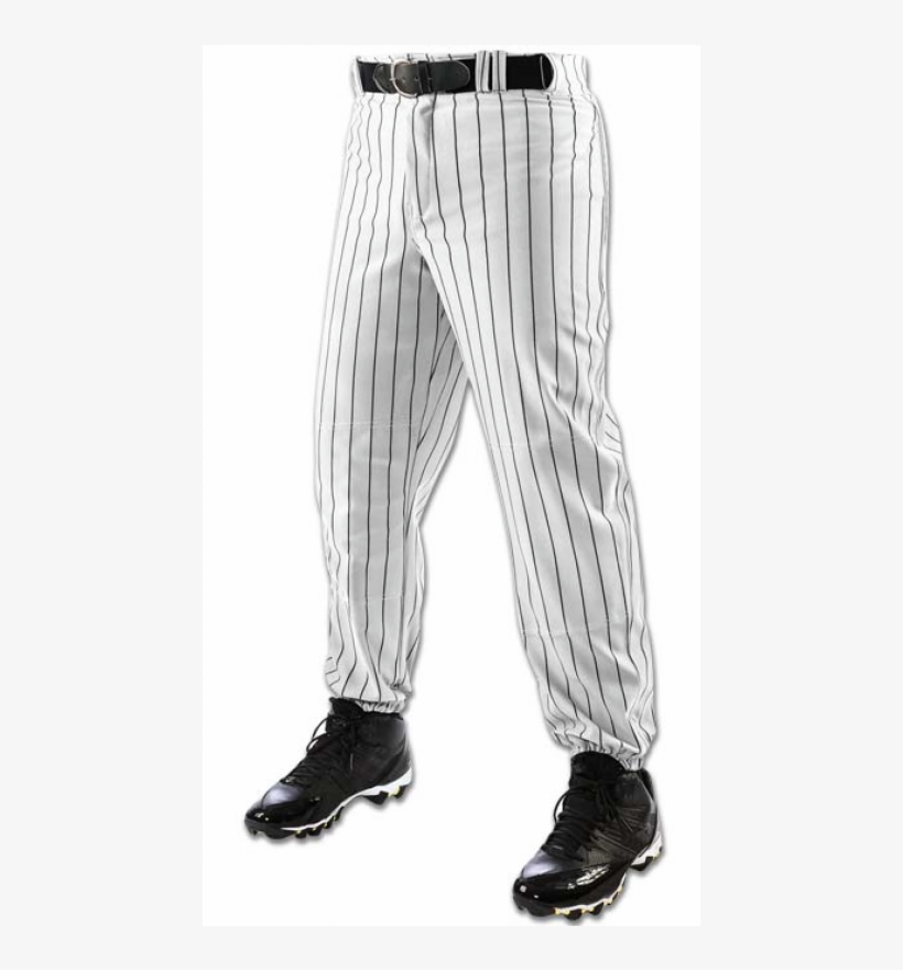 White Navy Champro Triple Crown Pinstripe - Pinstripe Baseball Uniform, transparent png download