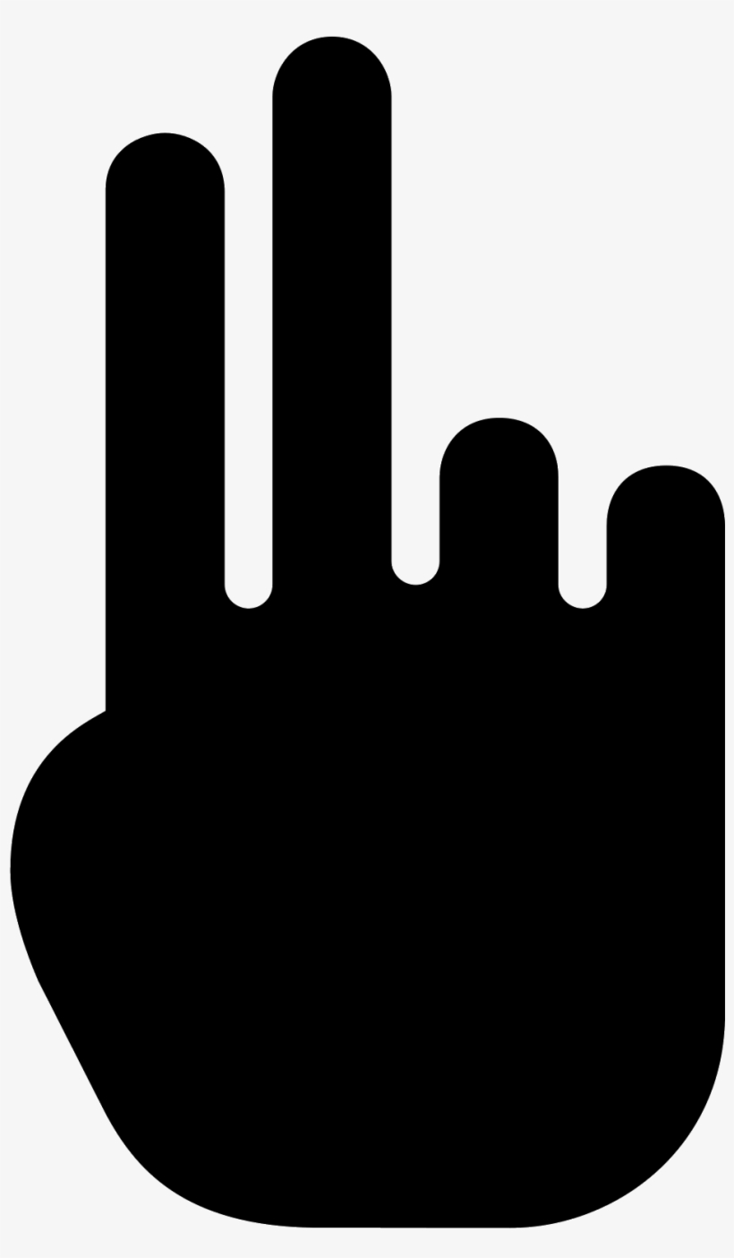 Two Fingers Filled Icon - Hand Icon One Two, transparent png download