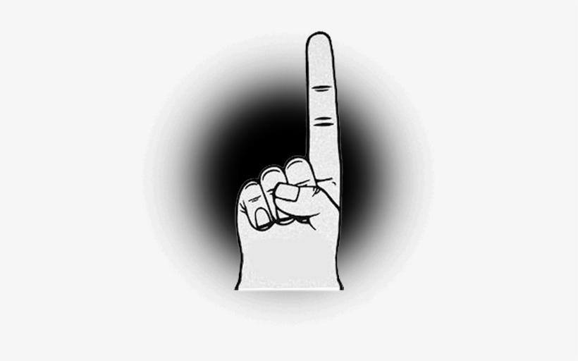 18” No - 1 Finger - Monochrome, transparent png download