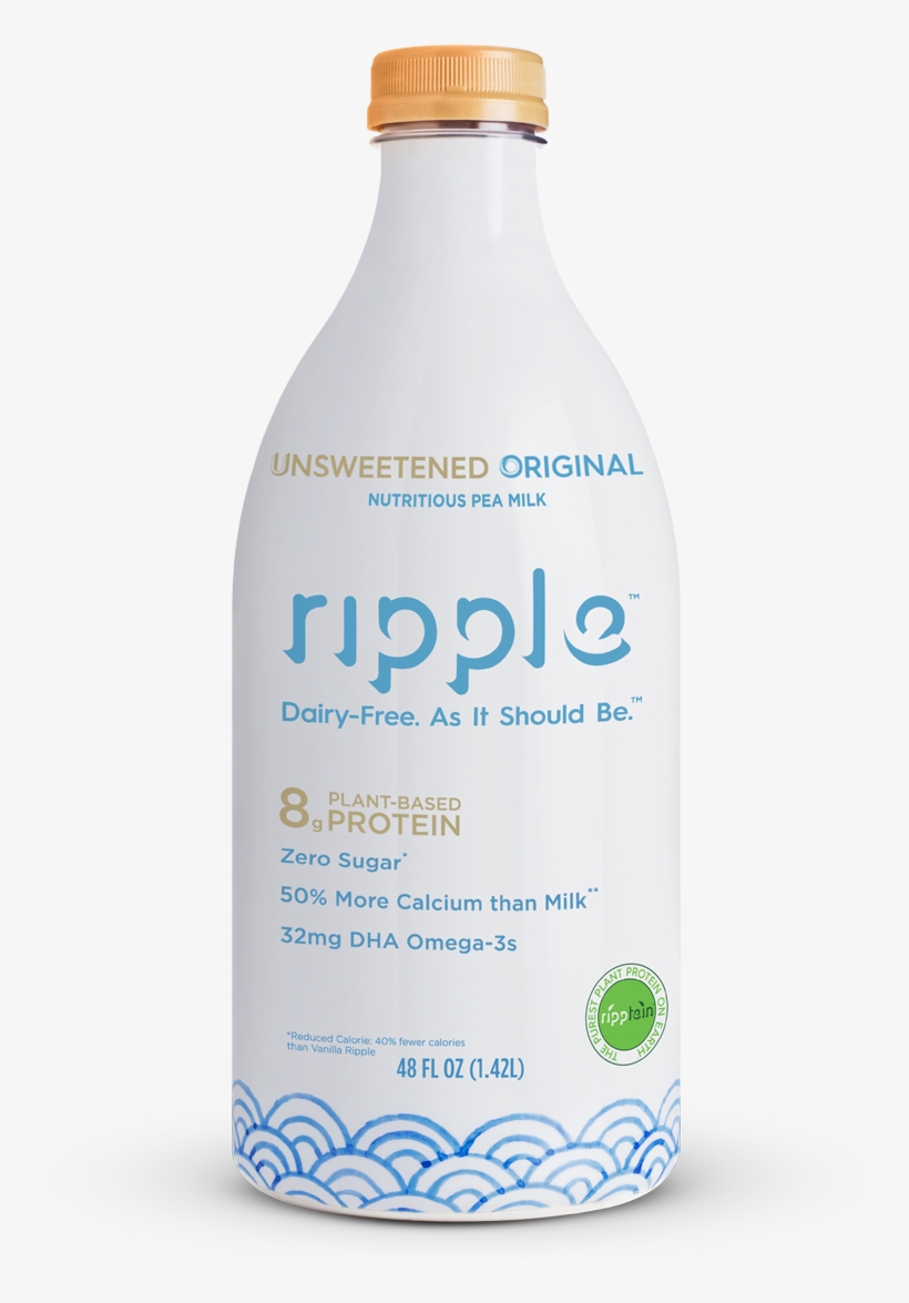 Ripple Half & Half Original Milk - 16 Fl Oz Bottle, transparent png download