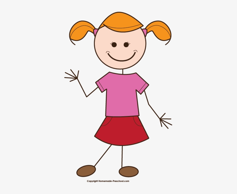 Girl Clipart Stick Figure Clipart - Girl Clipart Stick Figure, transparent png download