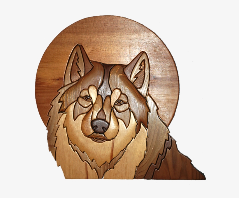 Wolf Intarsia Md 2 - Intarsia Woodworking, transparent png download