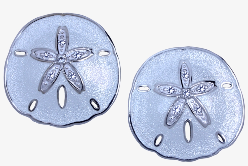 Guy Harvey Sand Dollar Earrings With White Enamel, transparent png download