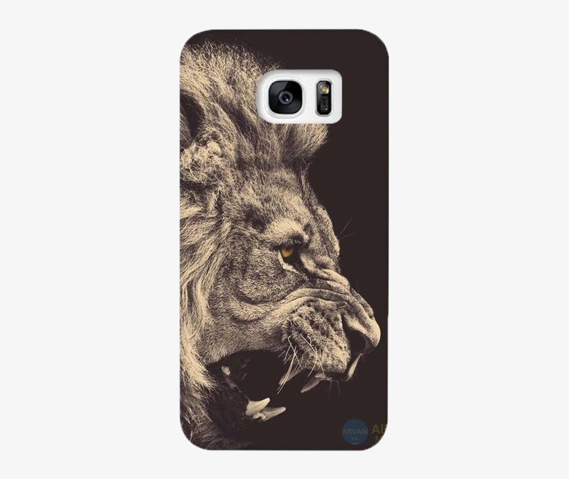 Black-white Angry Lion - Lion Art, transparent png download