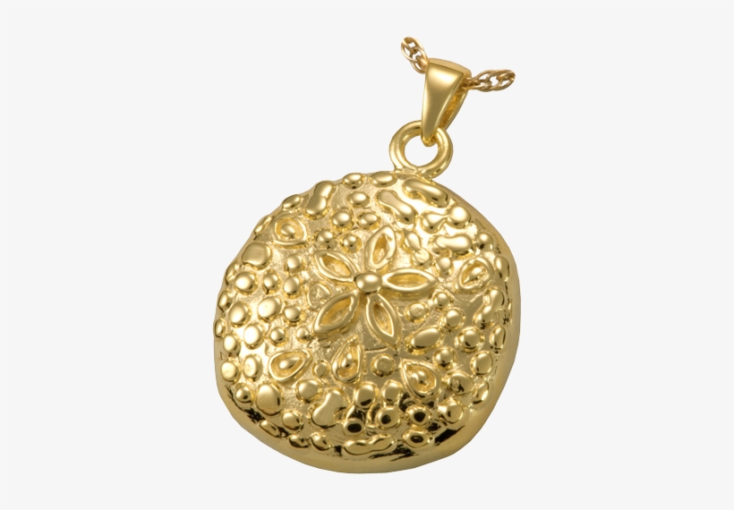 Cremation Jewelry Sand Dollar - 14k Gold Cremation Jewelry - Sand Dollar Necklace, transparent png download