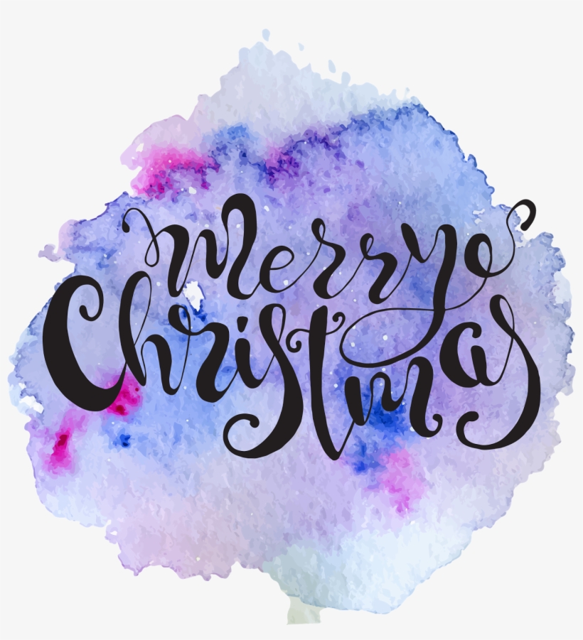 Psdkeys Christmas Quotes Hand Lettering Diy - Watercolor Painting, transparent png download