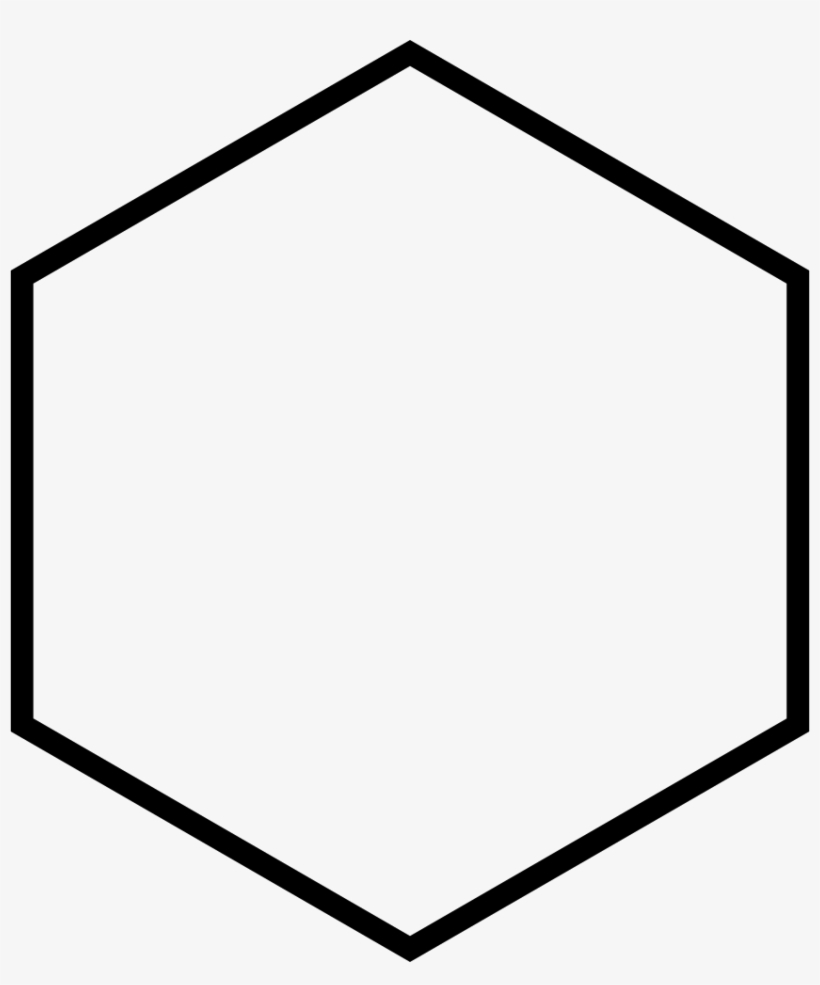 Hexagon Vertical Outline - Cyclohexane Structure, transparent png download