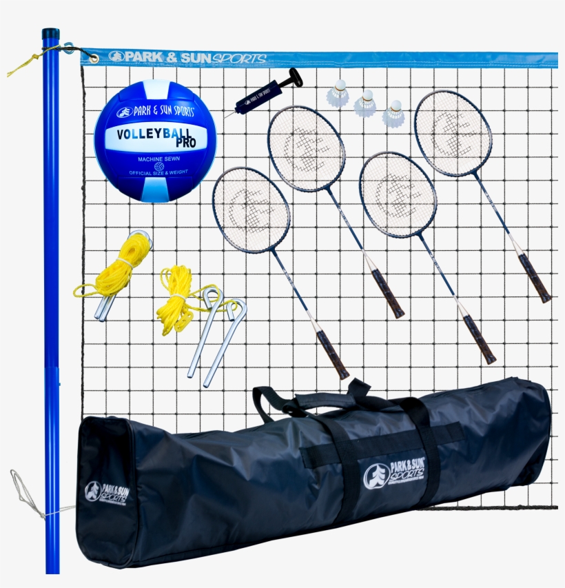 Volley Portable Combination Volleyball/badminton Set - Park & Sun Spiker Sport Steel Blue Outdoor Volleyball, transparent png download