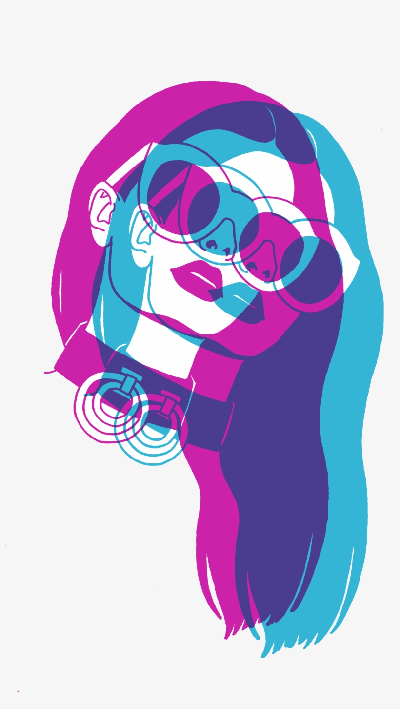 Image Of Pink And Blue Sunglasses Babe - Illustration, transparent png download