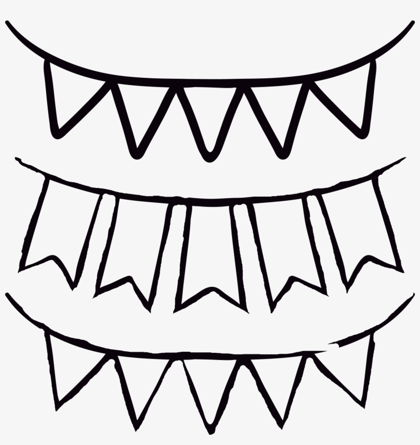 Download Garland Black And White Triangle Banner Transparent PNG