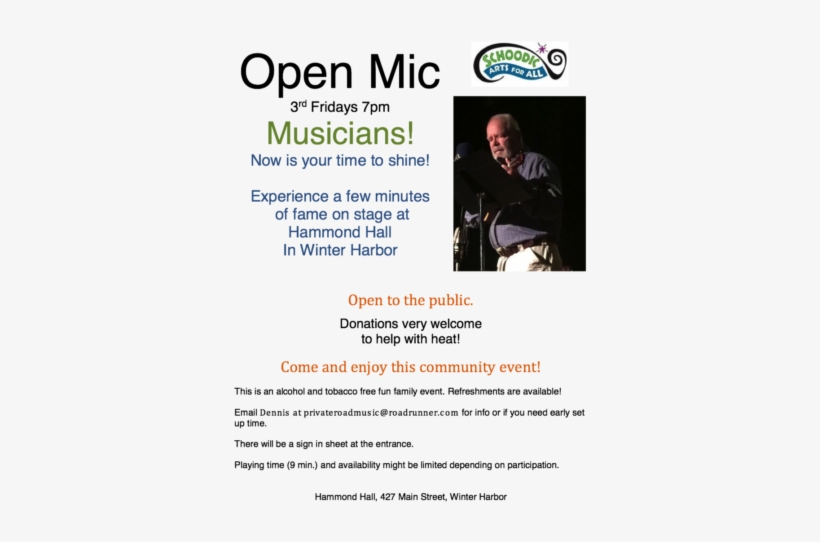 An Open Mic Night For All Musicians Will Be Held At - Flyer, transparent png download