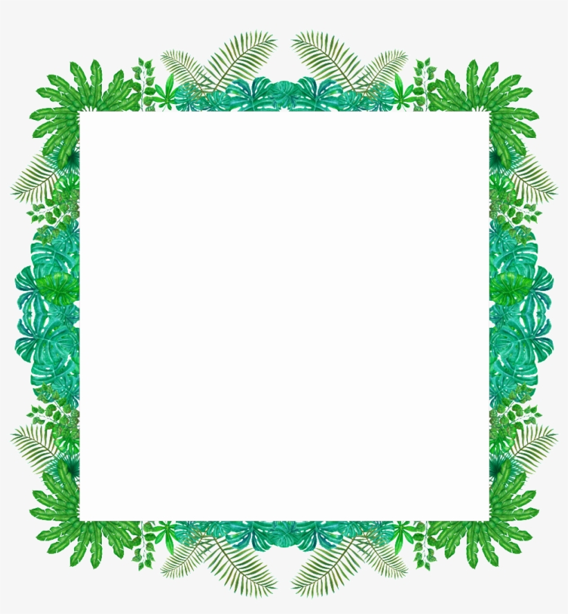 Fresh Green Leaf Frame Png Transparent - Portable Network Graphics, transparent png download