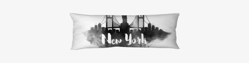 Watercolor New York City Skyline Body Pillow • Pixers® - New York City, transparent png download