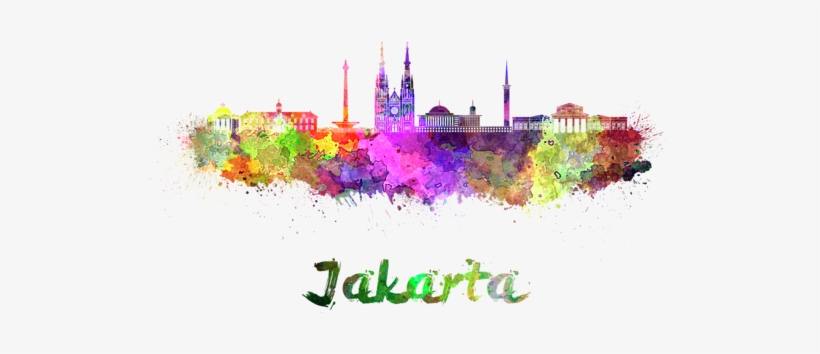 Click And Drag To Re-position The Image, If Desired - Jakarta Skyline Watercolor, transparent png download
