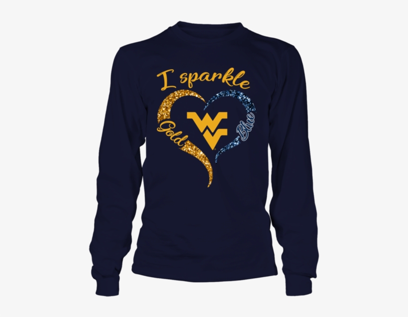 I Sparkle Colors Gold And Blue Half Heart West Virginia - Ole Miss Baby Shark, transparent png download