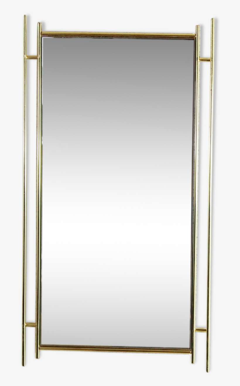 Mirror Years 60/70 Brass Frame 65x35cm - Mirror, transparent png download