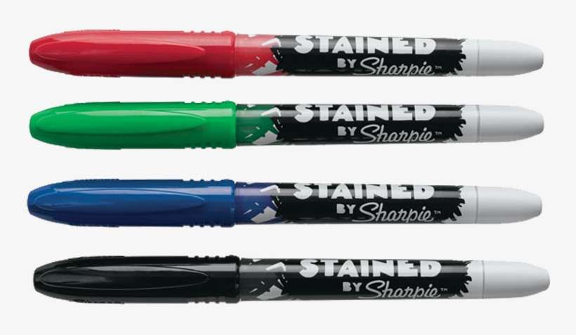 Marker Sharpie Stained 4 Colors - Sharpie Stained Brush Tip Pink, transparent png download