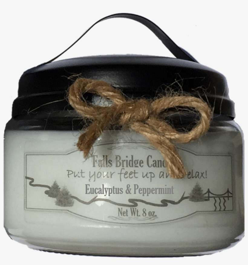 Eucalyptus & Peppermint Scented Jar Candle, Small 8-ounce - Fallsbridgecandles Blueberry Cobbler Jar Candle, transparent png download