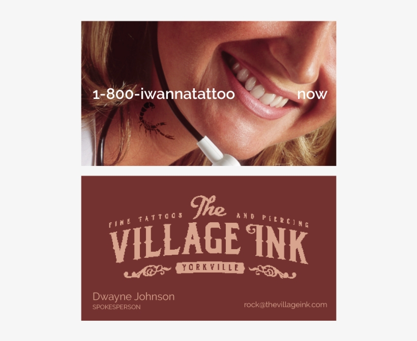 Business Card Design By Simon Hon For This Project - The Village Ink Tattoo Shop, transparent png download