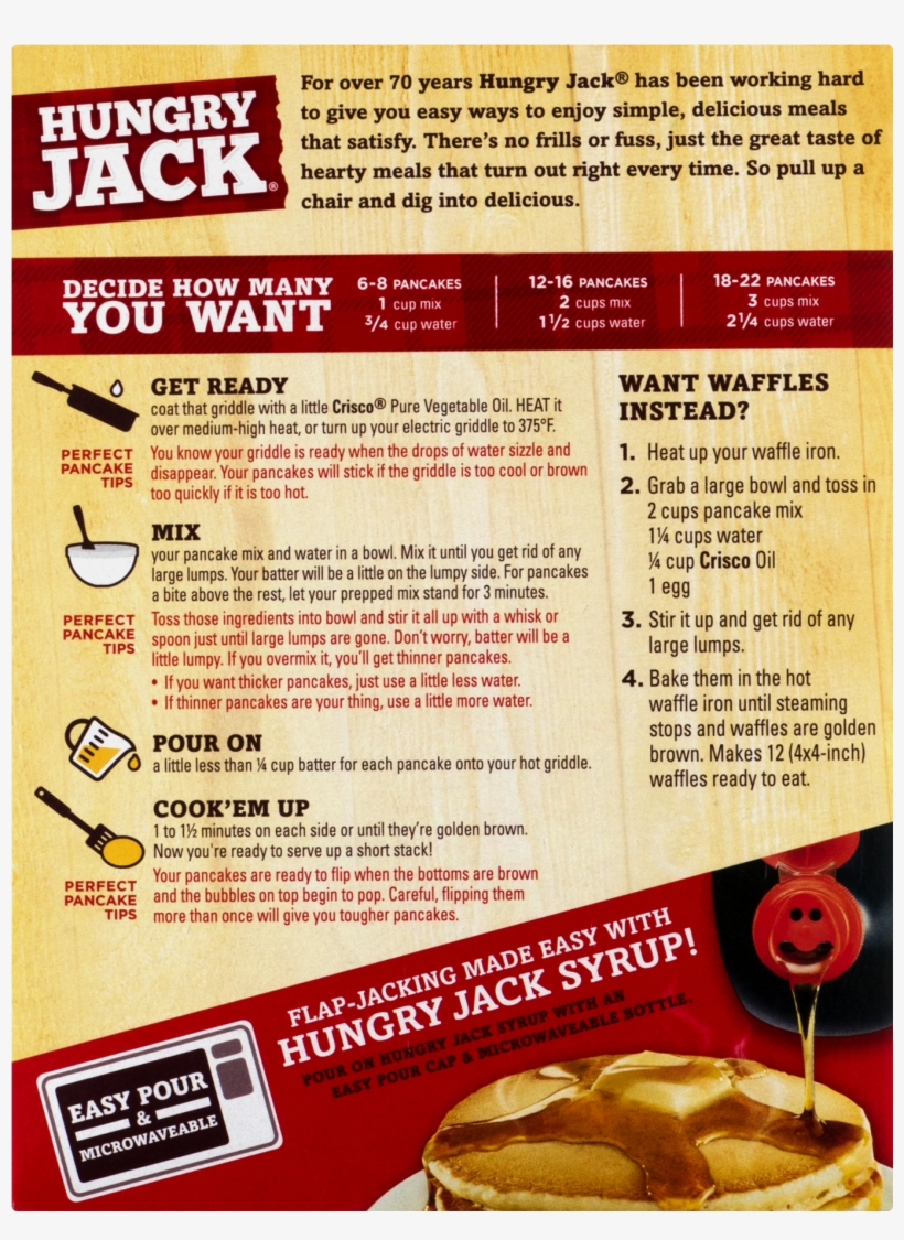 Hungry Jack Extra Light & Fluffy Pancake & Waffle Mix,, transparent png download