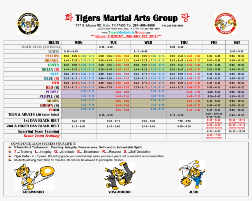 O Class Schedule Mason 201901 - Portable Network Graphics, transparent png download