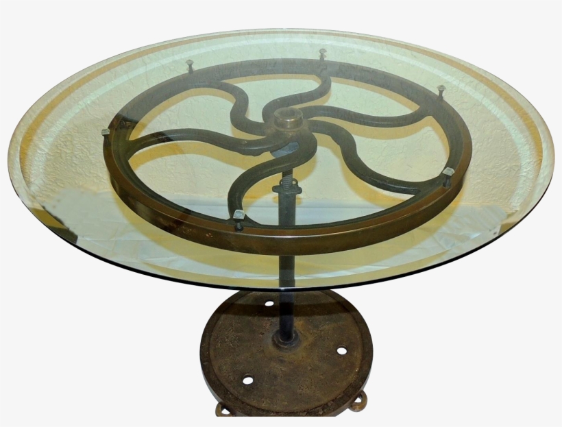 Best Industrial Antique Cafe Table Made From Printing - Table, transparent png download