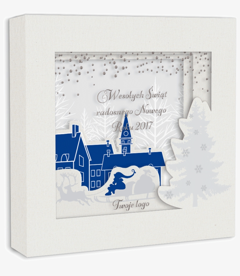 3d Layer Christmas Scene In Blue - Christmas Day, transparent png download