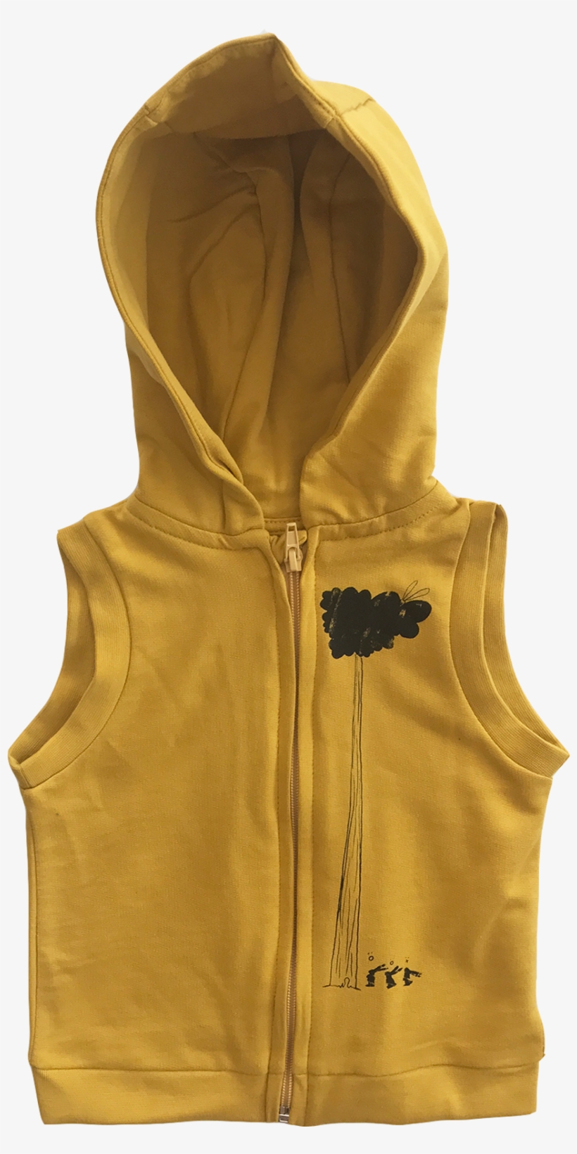 "hoodie" Vest Mustard - Hoodie, transparent png download