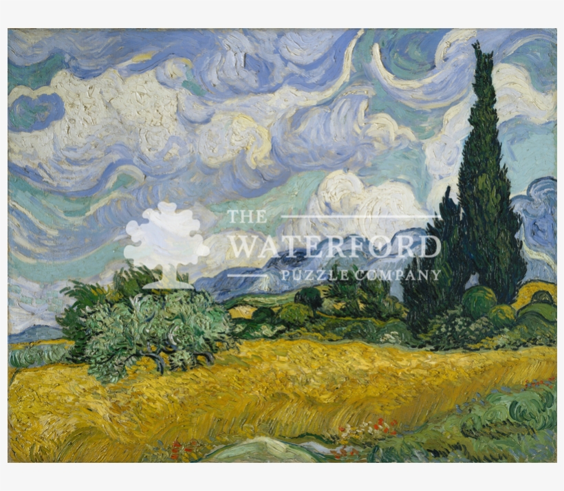 Wheat Field With Cypresses, transparent png download