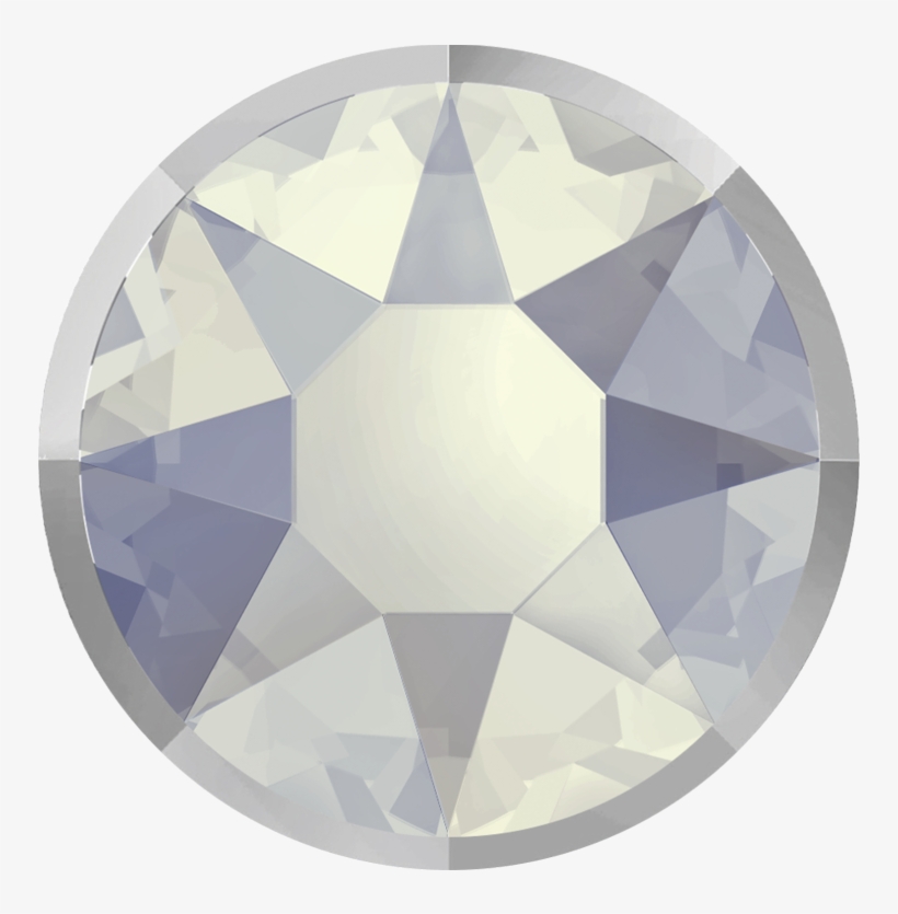 White Opal Rimmed Chrome Swarovski Rhinestones Flatback - Swarovski 2078 White Opal Hotfix, transparent png download