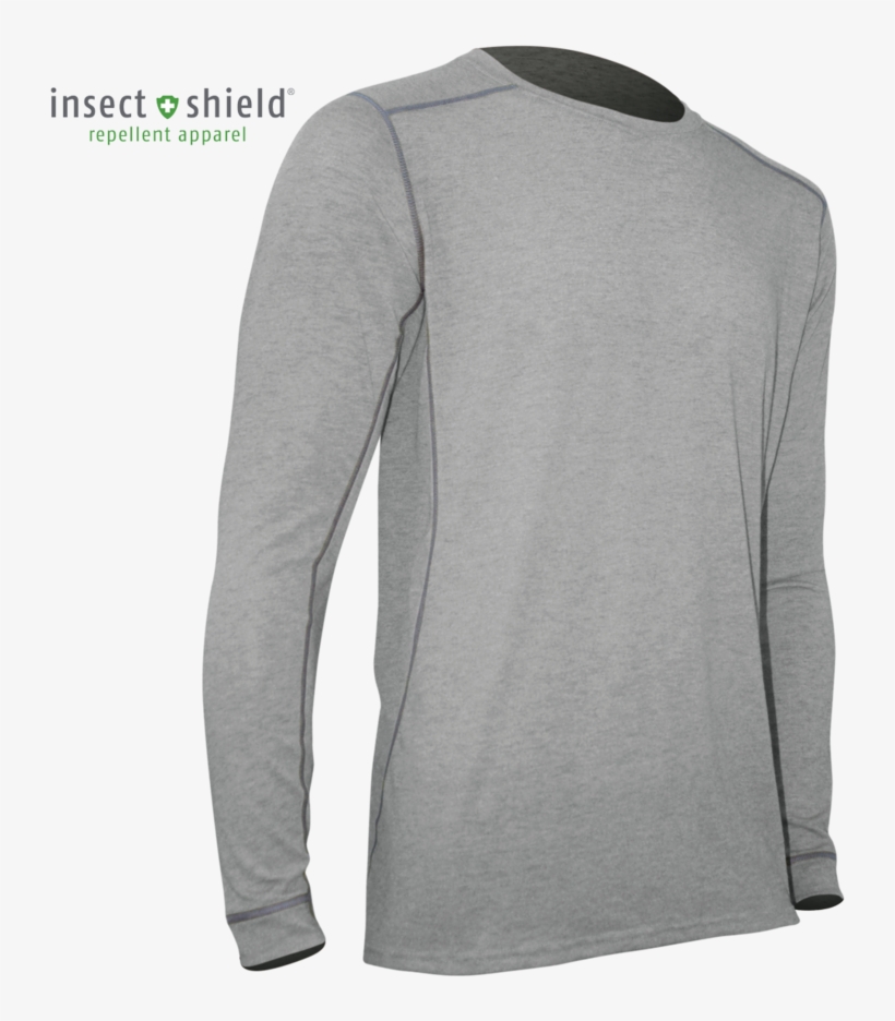 Men's Advanced Cooling Insect Shield Micro H1 - Polarmax 710065 Insect Shield Mens L/s Grey Md, transparent png download