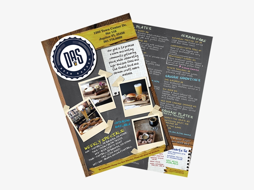 Dinner Menu - Das Beer Garden, transparent png download