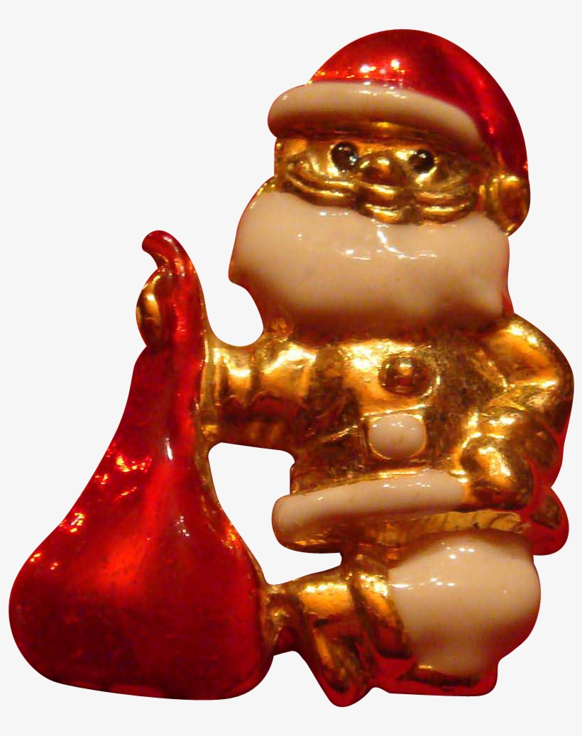 Vintage Christmas Santa Claus Pin With Toy Sack Bag - Figurine, transparent png download