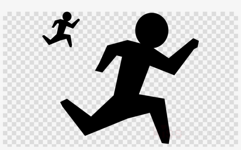 Running Cartoon Black And White Clipart Running Silhouette - Wrigley Field, transparent png download