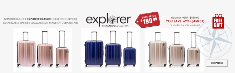 Explorer Lightweight Luggage Sale - Baggage, transparent png download