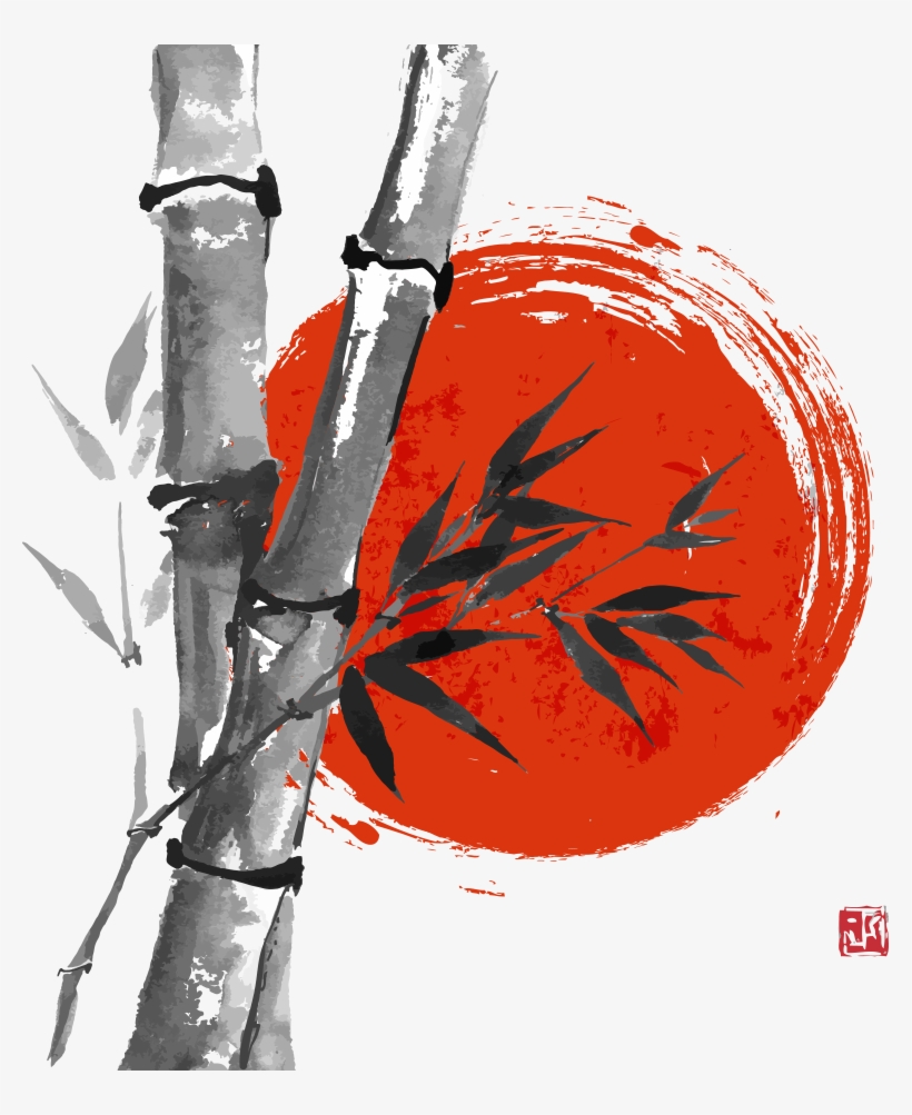 Japanese Wash Vector Ink Japan Bamboo Painting - Illustrated Book Of Zen (bulbeck L.k.), transparent png download