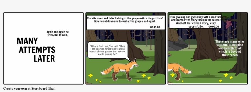 The Fox And The Grapes- Part - Storyboard, transparent png download