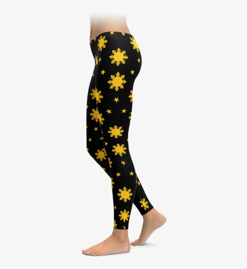 Filipino Sun & Stars Leggings - Gold & Blue Tribe, transparent png download
