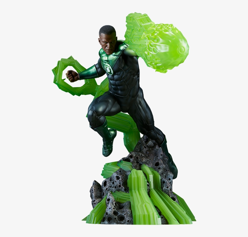 Green Lantern John Stewart Premium Format Statue - Green Lantern, transparent png download