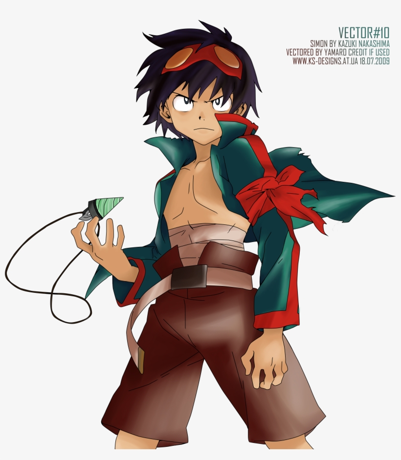 Vector Format - Tengen Toppa Gurren Lagann Simon, transparent png download