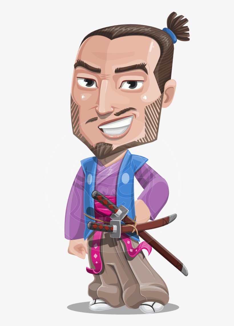 Sakamoto The Bold Samurai - Character Samurai Vector Png, transparent png download