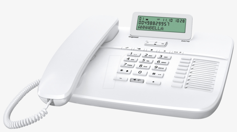 Telephone, With Cord, White Gigaset Communications - Gigaset Da710 Corded Phone - White, transparent png download