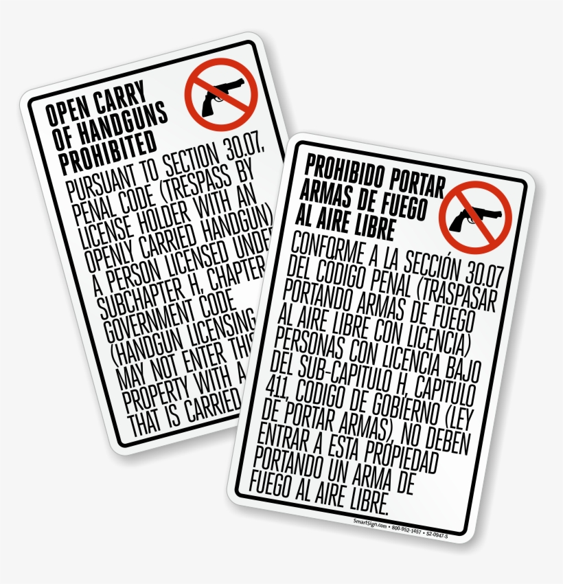 Zoom, Price, Buy - Sec. 30.07 Trespass By License Holder, transparent png download