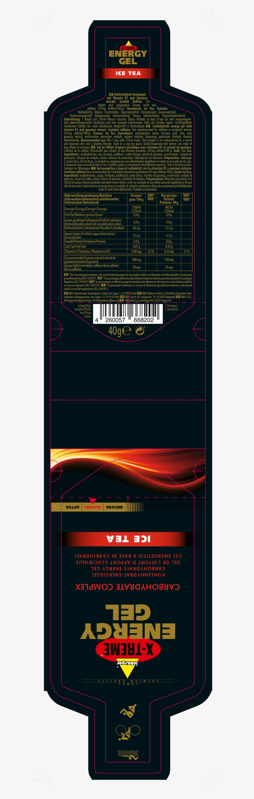 X-treme Energy Gel - Inkospor X-treme Energy Gel 40 G Icetea, transparent png download